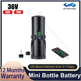 Free Shipping 36V 6Ah 9Ah Mini Water Bottle E bike Batteries UPP 18650 Li ion Ebike Battery For 500W Electric Bike Bicycle