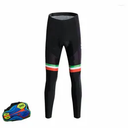 Racing Pants Man Pro stötsäker cykel Lång cykling Bibs byxor Mountain Bike Breattable Men's gel vadderade tights triathlo