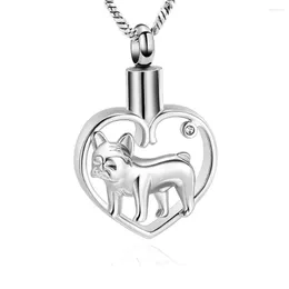 Collane con ciondolo Cane nel mio cuore Gioielli per cremazione per collana di ceneri di animali domestici Urna commemorativa in acciaio inossidabile 316L Keepsake