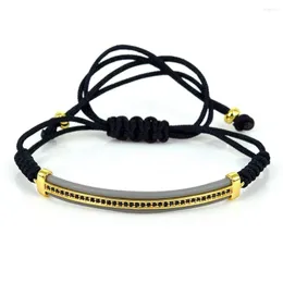 Braccialetti con ciondoli 1PC Moda Anil Arjandas Micro Pave CZ Gioielli intrecciati alla moda da uomo in macramè