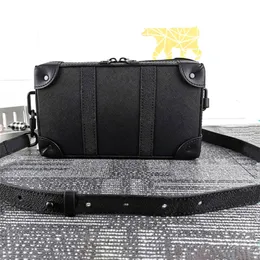 High Quality Luxury Men Cross Leather SOFT TRUNK WALLET Box Bag Adjustable Shoulder Strap Exquisite Gift Box Packing Delivery