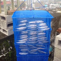 Organisation Wonderlife Layers Torkning Net Fish Net Drying Rack Hanging Antifly Cage For Vegetable Fruit Meat PE Dryer Net Hushåll Fisknät