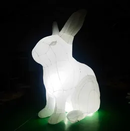 4MH Modelo inflável de coelho de páscoa de coelho invadir espaços públicos em todo o mundo com luz LED