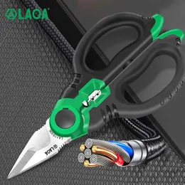 Schaar Laoa Electrician Scissors 6 "سلك Cutter Crimpper مقصات مقصات مقدمة غير قابلة للصدأ أداة تقطيع الكابلات