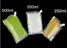 ファッションドイパック250ml 350ml 420ml 500mlプラスチックパッキングバッグは、スパウトリキッドバッグパック飲料ドリンクスパウトポーチを立てる