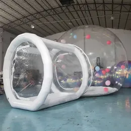 Barnfest tydligt uppblåsbart bubbeltält med ballonger uppblåsbart bubbelhus tält för utomhusdatum camping