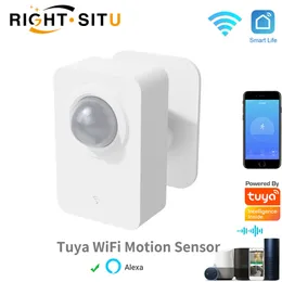 Acessórios de alarme Tuya pir Motion Sensor Wi -Fi para Smart Life Life Infravermold Detecção Passiva Sistema de Segurança Detector Trabalho remoto com Alexa 230428