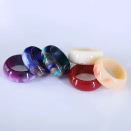 Pierścienie zespołu Korea moda vintage prosta estetyczna octan kolorowy akryl gruby runda dla kobiet dziewcząt biżuteria akcesoria geometryczna żywica Y23