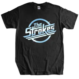 Męskie koszulki męskie bawełniane koszulki letnie topy The Strokes T Shirt Men Indie Rock Band T-shirt Większy rozmiar czarna koszulka z kroplami 230428