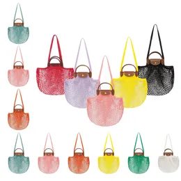 2 размера LongChammp 7a качественный кошелек, пляжная сумка, женская дизайнер, дизайнер, Raffia, роскошная сумочка, крос, летние сумки для плеча премиум -клатч