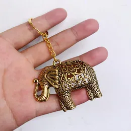 Portachiavi vintage color oro mammut elefante portachiavi moda mascotte amuleto gioielli regalo serratura della portiera della macchina accessori chiave anello in lega