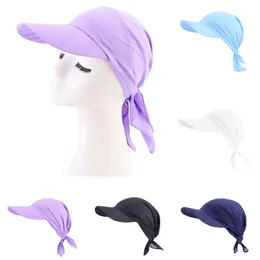 Summer Visor Hat Woman Fashion Square Scalf Cap Zakończony Durag Head Scarsball Cap Outdoor Razer Sunshade Hats Prezenty Hip Hop