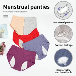 Calcinha feminina calcinha menstrual 3pcslot à prova de algodão à prova de algodão por períodos mulheres cuecas menstruais