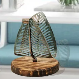 Organizacja Vintage Leaf Tubsue Tissue Stand Stand Metal Art Craft Home Decoration Hotel Restaurant Desktop Cafe Ozdar Prezent