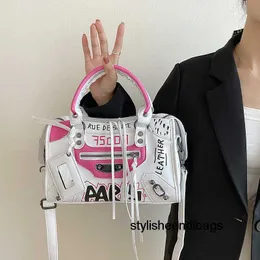 stylisheendibags Shoulder Bags Luxury Brands Women's Bag New Fashion Rivet Graffiti Messenger Small Square Bags Purses and Handbags Designer High Quality Party