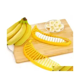 UPS Fruit Vegetable Tools Kitchen Gadgets Plastic Banana Slicer Cutter Salad Maker Cooking Cut Chopper Drop Delivery Home Garden Dining Wholesale