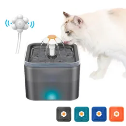 Fornisce fontana automatica per gatti con sensore di movimento a infrarossi Luce a LED Adattatore di alimentazione Ciotola per mangiatoia per animali Contenitore per dispenser per bevande