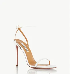 Luksusowa marka Aquazzurs olie sandałowe sandały sandały satyny satynowe wysokie obcasy lady eleganckie pompki EU35-43