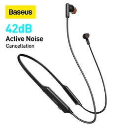 Mobiltelefonörlurar BASEUS U2 Pro ANC Neckband Earphone Bluetooth 5 2 Trådlös hörlurar Hybrid 42dB i öronbrusavbokningsspel Sporthuvuden 230503
