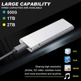 Mini SSD portatile ad alta velocità da 1 TB 2 TB 4 TB SSD 500 GB Disco rigido esterno portatile a stato solido Interfaccia USB 3.0 Disco rigido mobile