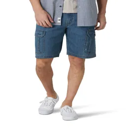 Denim-Cargo-Shorts mit 7 Taschen und Stretch