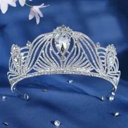 Bröllopsbankett födelsedagsfest hårillbehör ljus lyx kändis full diamant krona bröllop stil panna hår huvudbonad brud krona