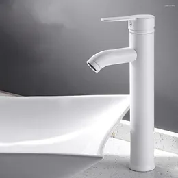 バスルームシンク蛇口Tianview Basin Washbasin Cold and Water Faucet Nordic White Paintステンレス鋼カウンタートップ