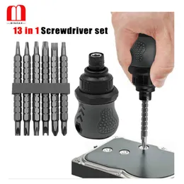 Skruvmejslar Binoax Mini Ratchet Skruvmejsel Magnetic 6 I 1 Teleskop LaborSaving Hand Tool Phillips slitsade DualPurpose Batch Head