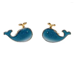 Brincos de garanhão cobre baleia de animais fofa com jóias de moda azul para mulheres para mulheres amigas de namorados presentes de aniversário do dia dos namorados