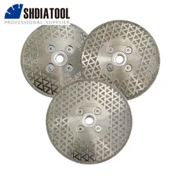 Zaagbladen SHDIATOOL 1 peça disco de moagem de corte de diamante galvanizado M14 flange lâmina de serra revestida de lado único granito mármore 4 "4.5" 5"