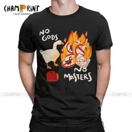 Men s t skjortor Untitled Goose Game No God Masters Meme Funny Tee Shirt Short Sleeve T Shirts Crew Neck kläder 5xl 230503