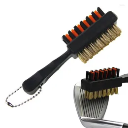 Golf Training Aids 1PC Portable Club Brush Groove Cleaner Dual Sided Cleaning Tools Metal Lightweight Nylon Brushes For Balls Shoes