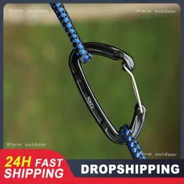 5 PCSCarabiners D Shape Safety Buckle Quick-hanging Hammock 12 KN Climbing Carabiner Hooks Auxiliary Buckle Clips Outdoor Camping Accessories P230420