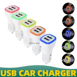 Car Charger blue LED light Double Dual USB Car Charger coche de Cargador cigarette lighter For mobile Phone