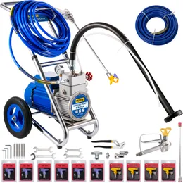 Tools VEVOR Commercial Airless Paint Sprayer with Cart 1500W 4L/Min Electric Painting Machine for Home Interior Exterior Wall Spraying