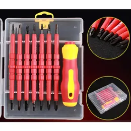 Schroevendraaier 8pc Precision Skruvmejsel Bit Set Magnetisolering avlägsnande Destornillador Electrician Home Electrical Special Reparation Tools