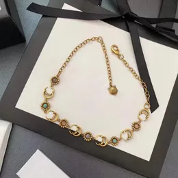 Armband halsband choker set 18k guldpläterad mässing koppar designer kedjor g-bokstäver hängen mode kvinnor halsband bröllop smycken tillbehör gåva