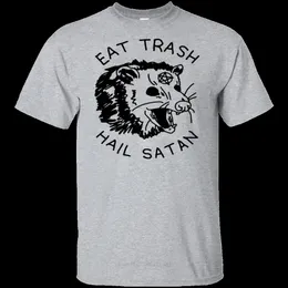 Herren T-Shirts Eat Trash Hail Satan Possum T-Shirt Baumwoll-T-Shirt Herren Sommermode T-Shirt Euro-Größe 230503