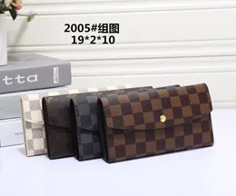 Original högkvalitativ lyxdesignväska plånbok, mäns modekortväska, flera fickor med låda, dammtät väskan mäns plånbok 8793