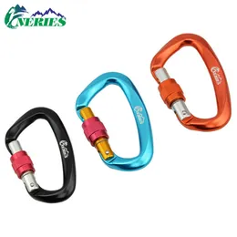 5 PCSCARABINERS 25KN Professional Climbing Carabiner D Form Bergskläder Caving Rock Safety Lock Outdoor Climbing Equipment Tillbehör P230420