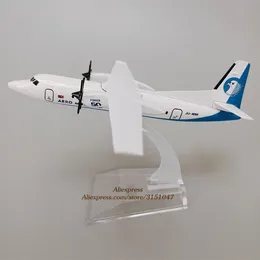 Aircraft Modle Alloy Metal Air Mongolia Fokker 50 Airlines Diecast Airplane Model FOK F-50 Airways Model W Stand Aircraft Prezenty 16 cm 230503