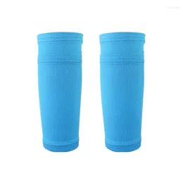 Knäskydd 1 par Hight Elasticity Soccer Shin Guards vuxna barn sport ben täcke kalv ärm ärm fotboll skyddsutrustning sparkande boll