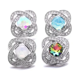 Clasps Hooks Designed Rhinestone Gadget Fastener 18Mm Snap Button Clasp Zircon Sier Color Charms For Snaps Jewelry Findings Suppli Dhwe1