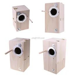 Nests Wooden Bird Nesting Breeding Box House Parakeet Mating Case with Clear Window for Cockatiel Finch Canaries Lovebird Parr