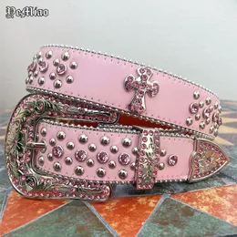 Belts Punk Western Belts Women Luxury Ceinture Femme Ceinture Homme Crystal Studded Pin Buckle Men Y2K Belt Cinto De Strass 230428