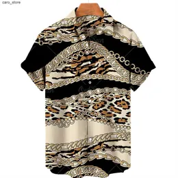 Men's Casual Shirts 2022 3d Printing Shirt For Men And Women Oversized Short Sleeve Chain Pattern Character Top Unisex Cool Hawaiian Fashion Shirts J230502