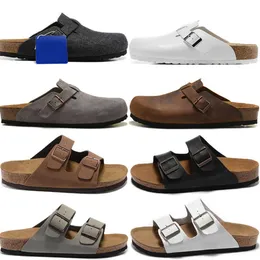 Slippare designer sandaler birkensto skor boston clogs designer sandaler män kvinnor glider tofflor mjuk fotbädd mocka läder spänne rem rörelse aktuell 20ess