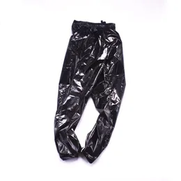 Pants Fashion Men Glossy Pants Xs~8xl Male Metallic Night Club Dancing Wear Trousers Summer Motorcycle Black Straight Clubwear Pants