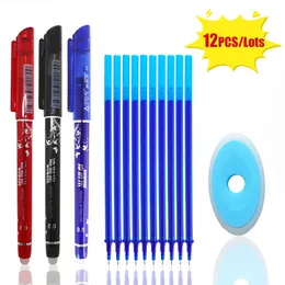 Ballpoint Pens 12 PcsSet Erasable 05mm Refill Washable Handle Rod BlueBlackRed Ink Gel for School Office Writing Supply Stationery 230503