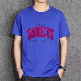 Camisetas masculinas 1898 Brooklyn York Man camiseta de camiseta de algodão, designer de camiseta clássica Harajuku roupas de grande porte de enorme camiseta masculina respirável